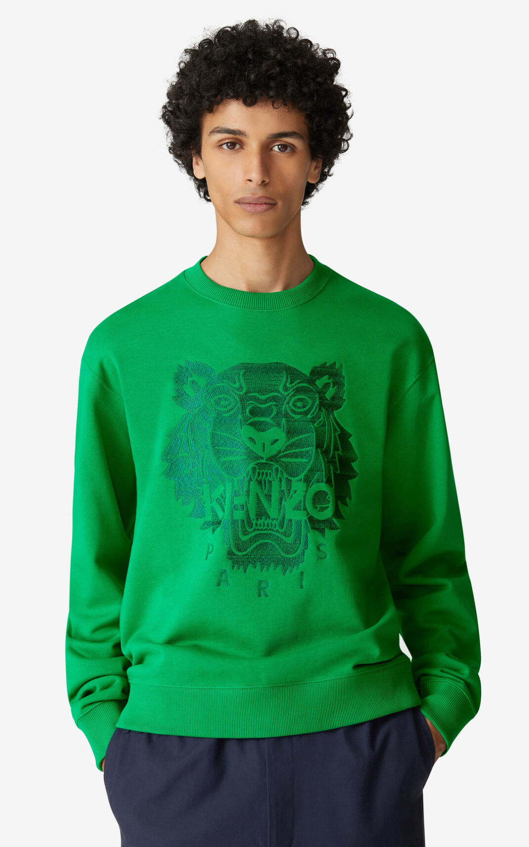 Kenzo Tiger Sweatshirt Green For Mens 4812PMYCI